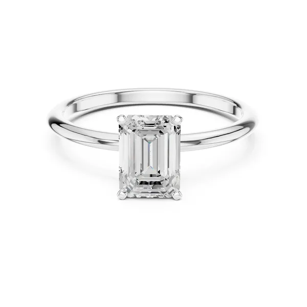 1 Ct Emerald Lab Grown Diamond Solitaire Engagement Ring in white gold