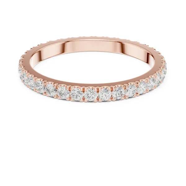 0.63 Ct Lab Grown Diamond Pave Band in rose gold
