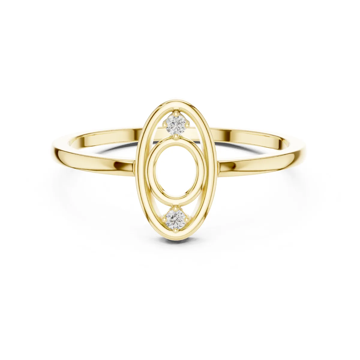 Open Circle Lab Grown Diamond Ring in yellow gold