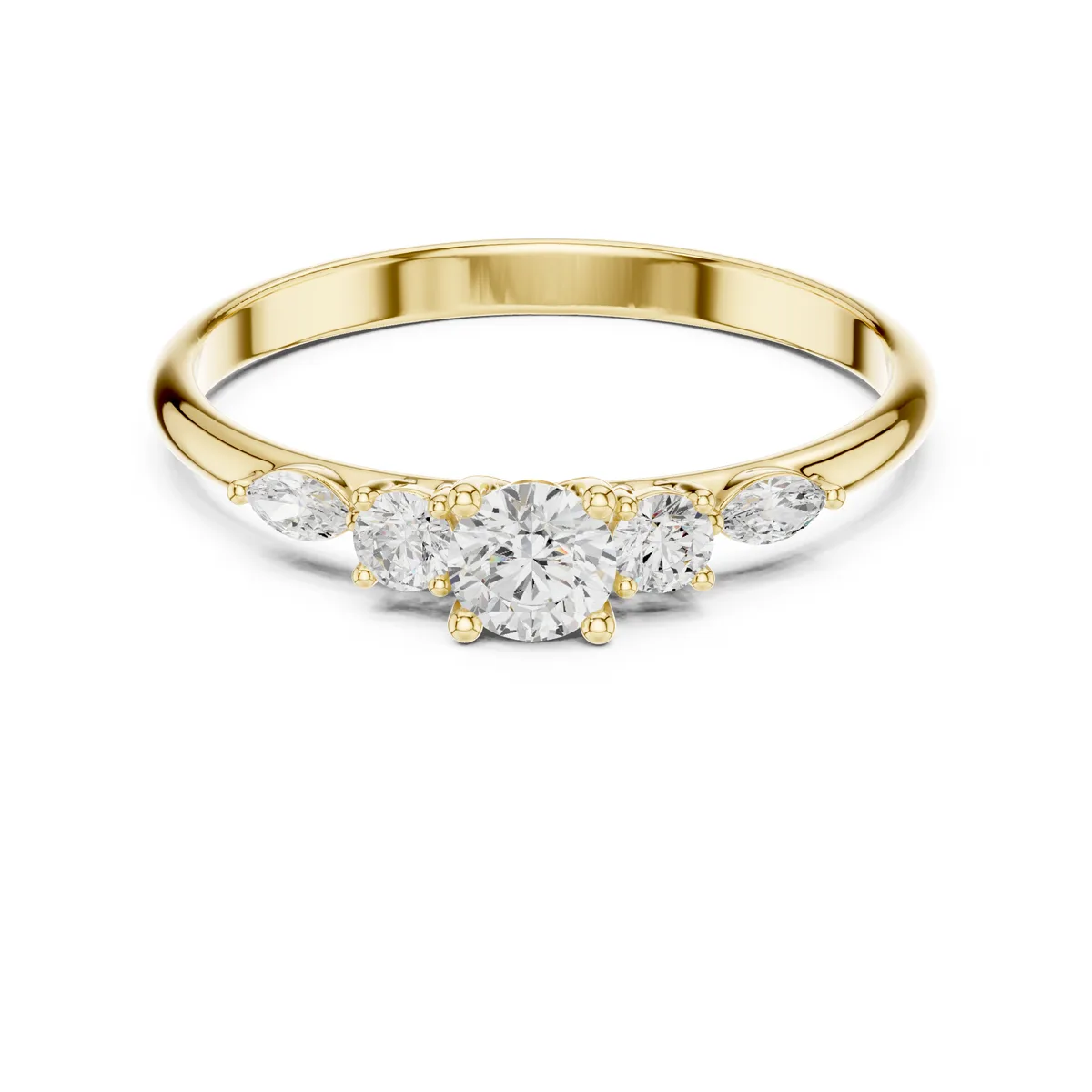 Dainty Cluster Lab Grown Diamond Ring in yellow gold