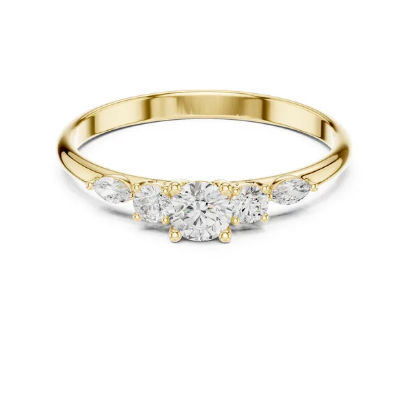 Dainty Cluster Lab Grown Diamond Ring in yellow gold