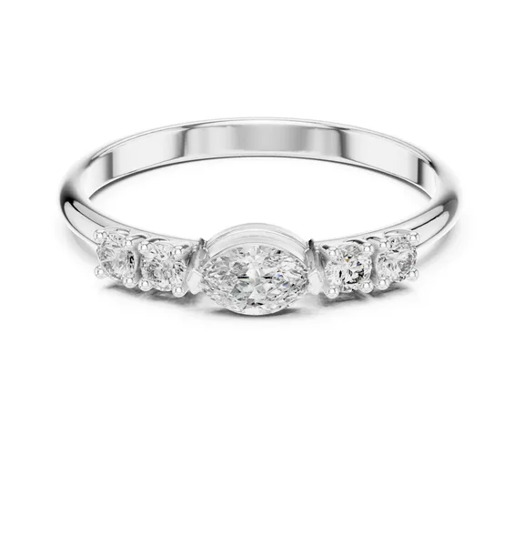 Five Stone Cluster Lab Grown Diamond Ring in white gold