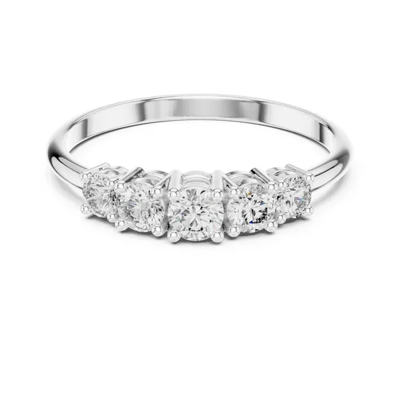Five Stone Cluster Lab Grown Diamond Ring in white gold