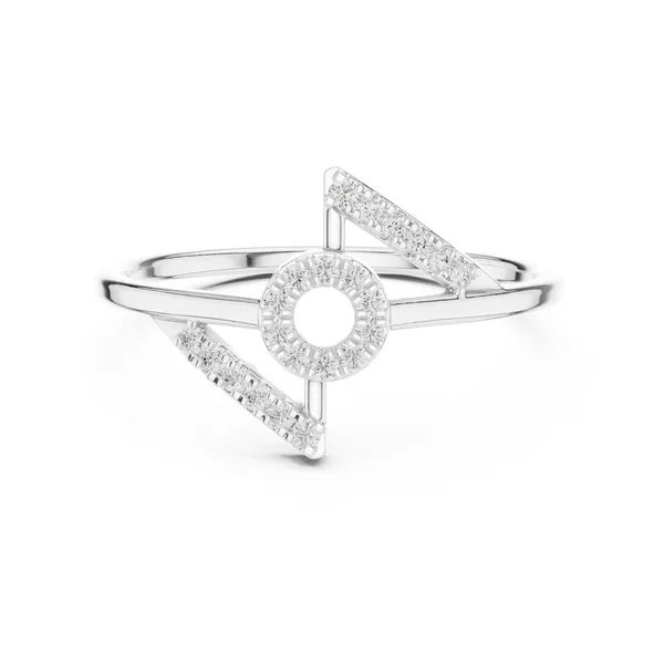 Bypass V Lab Grown Diamond Ring in white gold