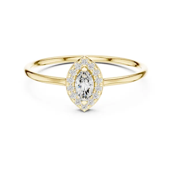 Pear Halo Lab Grown Diamond Ring in yellow gold