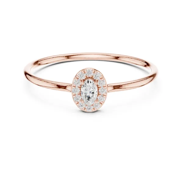 Oval Halo Lab Grown Diamond Ring in rose gold