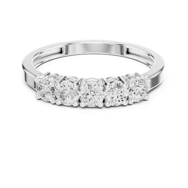 0.55 Ct Lab Grown Diamond Five Stone Half Band in white gold