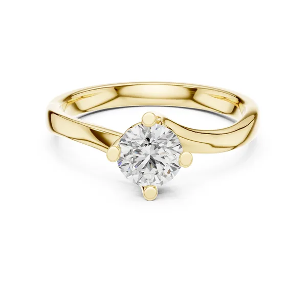 0.50 Ct Round Lab Grown Diamond Solitaire Engagement Ring in yellow gold