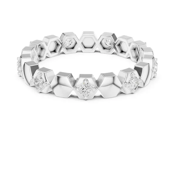 0.32 Ct Lab Grown Diamond Bezel Eternity Band in white gold