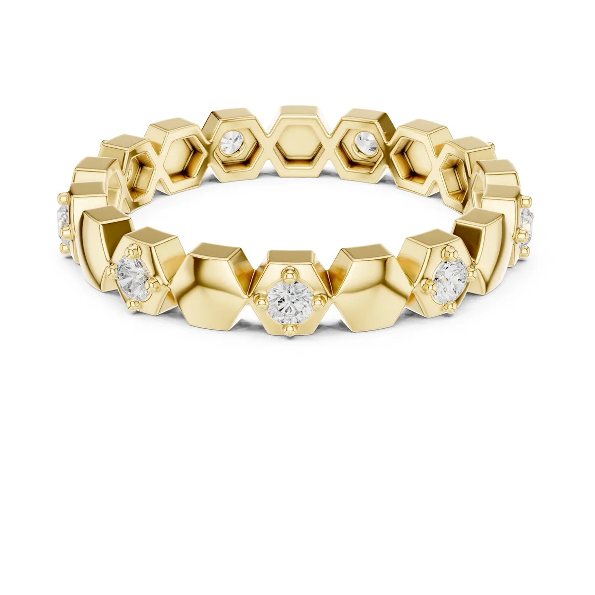 0.32 Ct Lab Grown Diamond Bezel Eternity Band in yellow gold