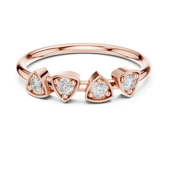 Spaced Three Stone Lab Grown Diamond Ring in rose gold