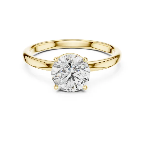 1 Ct Round Lab Grown Diamond Solitaire Engagement Ring in yellow gold
