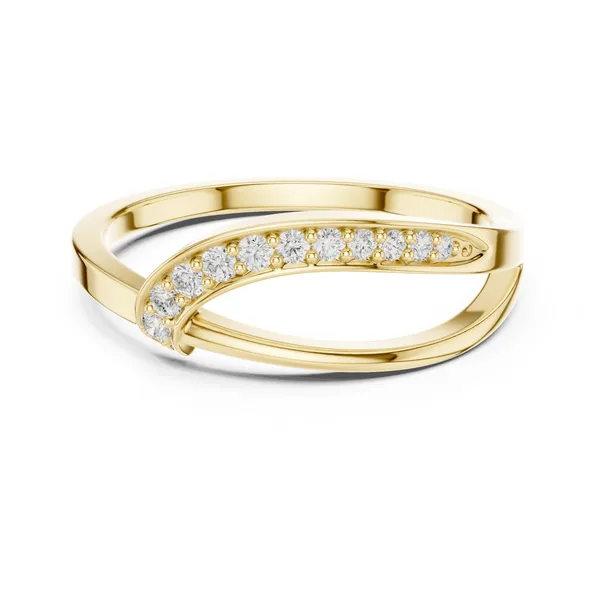Split Crossover Lab Grown Diamond Ring in yellow gold
