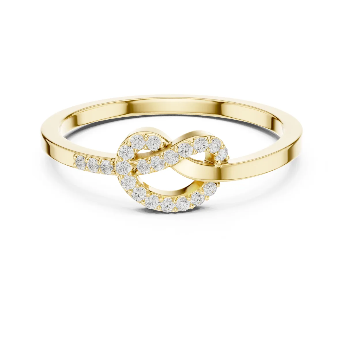Love Knot Lab Grown Diamond Ring in yellow gold